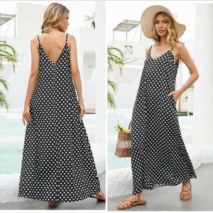Zanzea Plus Size Maxi Polka Dot Dress